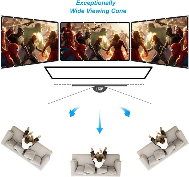 Thumbnail 4 de TOWOND Projector Screen 150 inch 16:9