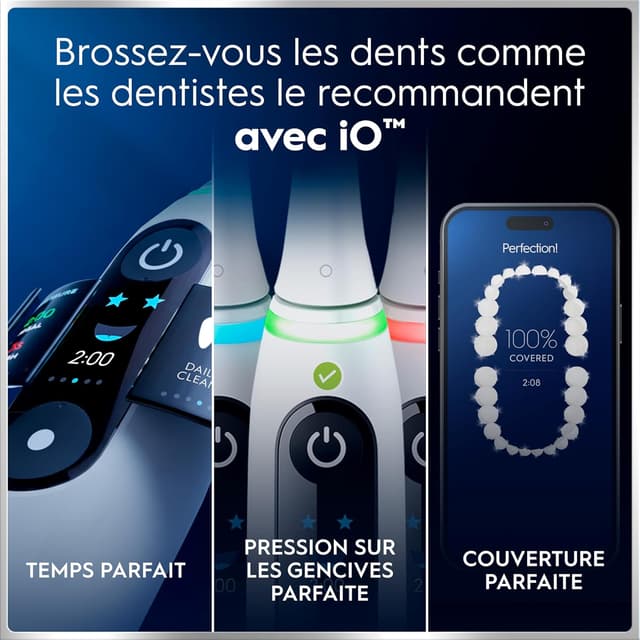 Thumbnail 6 de Oral-B iO 6 Blanche – brosse à dents électrique avec 5 modes, capteur de pression et écran interactif