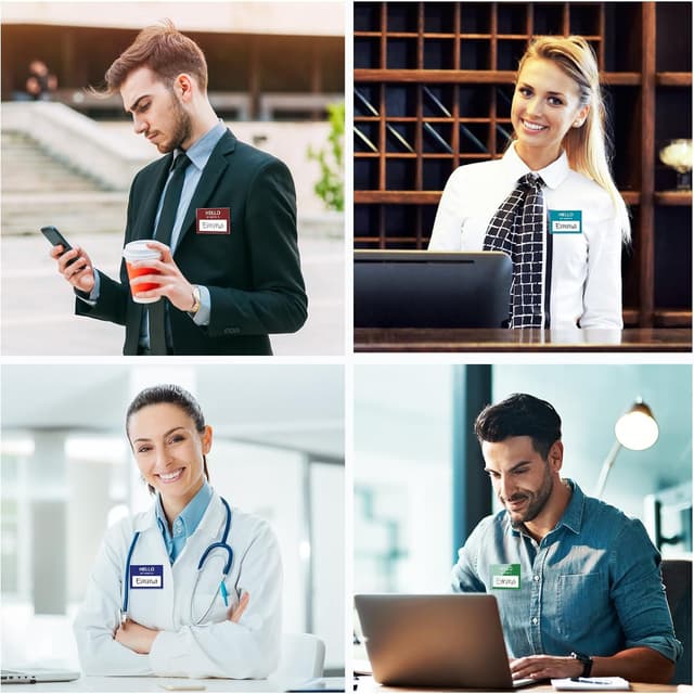 Thumbnail 6 de Vicloon Name Badges with Clip and Pin (50 Clear Badge Holders) – waterproof PVC ID card holders for staff, school and events