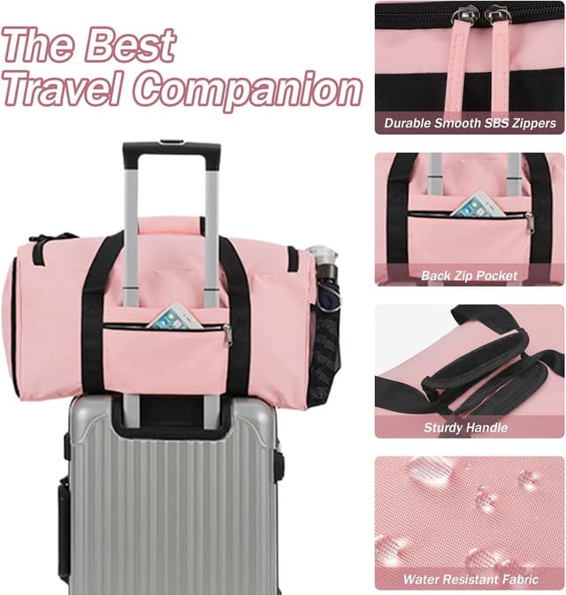 Detalle de MAXTOP Travel Duffle Bag for Women (Carry On Weekender) with Shoe Compartment and Wet/Dry Separation