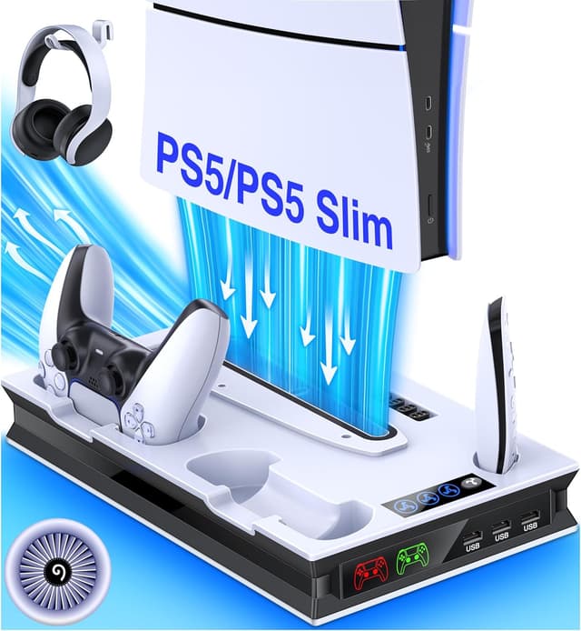 Detalle de PS5 Slim Zubehör Ständer mit 3 USB Ports