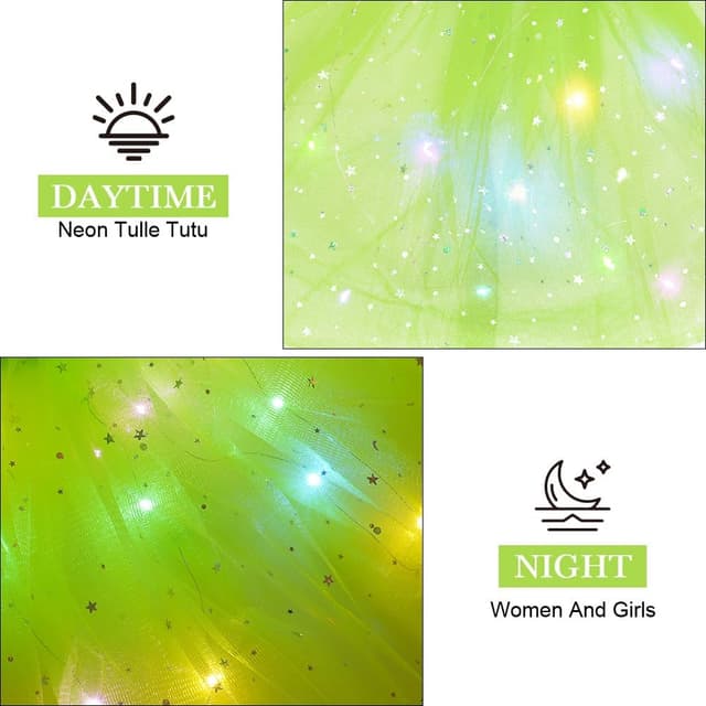 Detalle 2 de AYBUY Gonna Tulle LED a 3 strati (tutu luminosa) per Carnevale, Halloween, Natale e feste