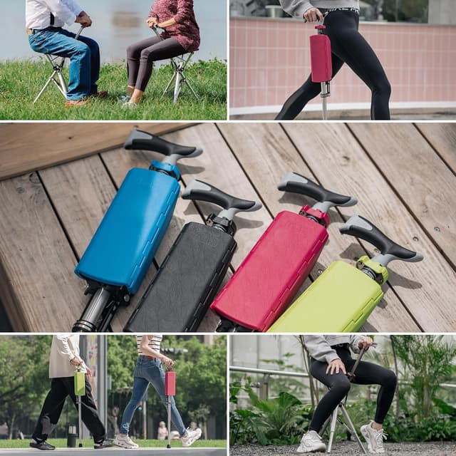 Detalle 1 de STEP2GOLD Ta-Da Chair Walking Stick Seat UK 85 cm