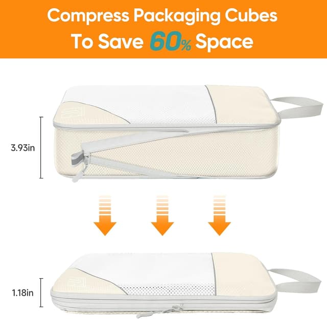 Detalle de ZFWDSY Packwürfel-Set „Compression Packing Cubes“ (10-teilig) mit Stauraum-Kompression