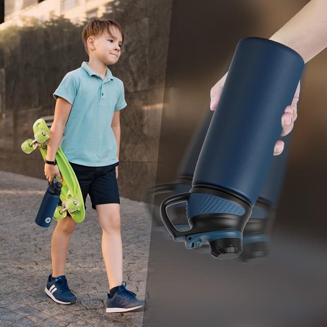 Detalle 2 de Fjbottle Edelstahl-Trinkflasche Sport mit magnetischem Deckel (1 l / 800 ml / 600 ml / 400 ml, BPA-frei)