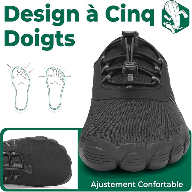 Detalle de SAGUARO Chaussures aquatiques barefoot à séchage rapide, semelle antidérapante et drainage GR.36 à 48
