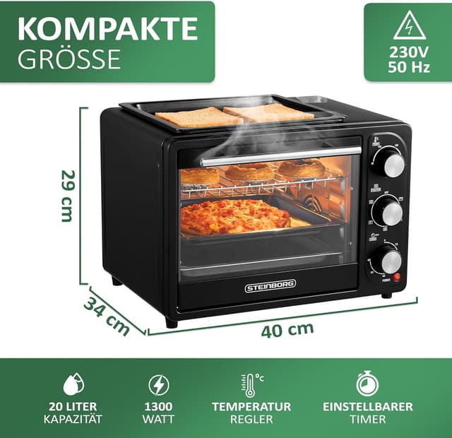 Thumbnail 4 de Steinborg 3in1 Mini Backofen 20 Liter, 1300 W