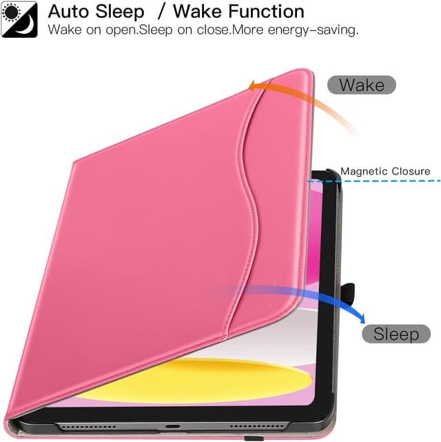 Detalle de ZtotopCases Case for iPad 11th Generation (2025) & iPad 10th Generation (2022) with Auto Wake/Sleep, Multi-Angle Stand & Pencil Holder – Pink