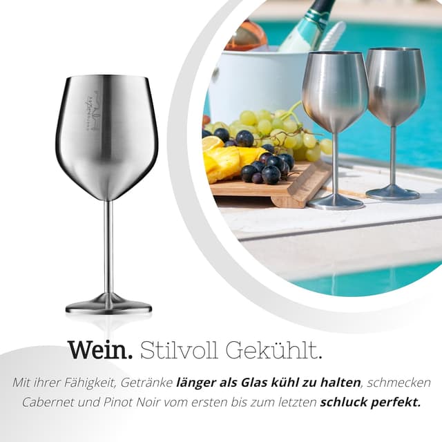 Detalle de Gusto Nostro Weinglas 540 ml Edelstahl
