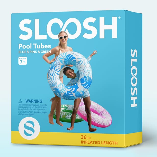 Thumbnail 6 de JOYIN Pool Inflatable Swimming Rings 82.5cm (3 Pack) – Tropical Leaf, Donut & Fruit-style float rings for kids and adults