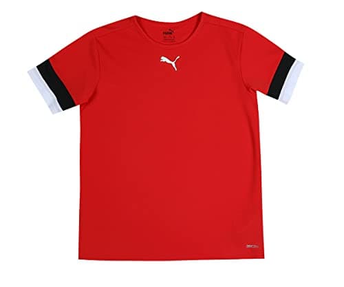 Detalle de PUMA teamRISE Jersey Jr en rojo/negro/blanco (152) con tecnología dryCELL