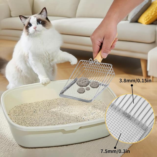 Detalle 2 de SereneJoy Katzenklo Set 3-teilig aus Edelstahl