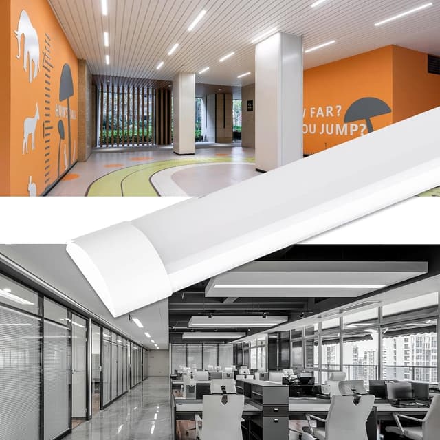 Detalle 2 de HUMIGA 4 Pack 4ft LED Batten Light (40W, 3600lm) – Neutral White 4000K, IP20