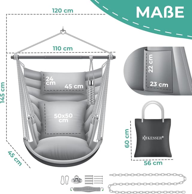 Thumbnail 6 de KESSER® Haiti Haiti - Silla colgante resistente y ajustable 🪢