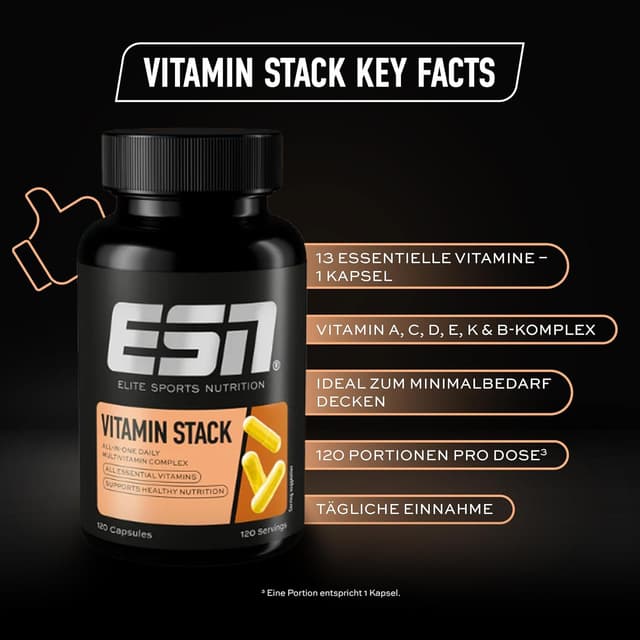 Detalle de ESN Vitamin Stack Multivitamin 120 Kapseln