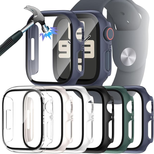 Thumbnail 6 de JDBLHM 6-Pack Case for 45mm Apple Watch Series 9/8/7 with Tempered Glass Screen Protector