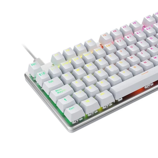 Detalle 2 de Newskill Serike V2 TKL Teclado mecánico gaming RGB Blanco NewSwitch Red 87 teclas