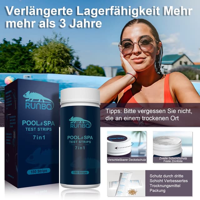 Thumbnail 5 de RUNBO 7 in 1 Hot Tub Test Strips 150 pack