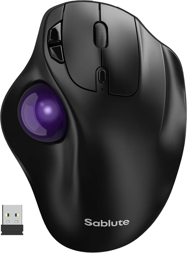 Thumbnail 6 de SABLUTE MAM2 Wireless Trackball Mouse (Rechargeable, Bluetooth + USB, for up to 3 devices)