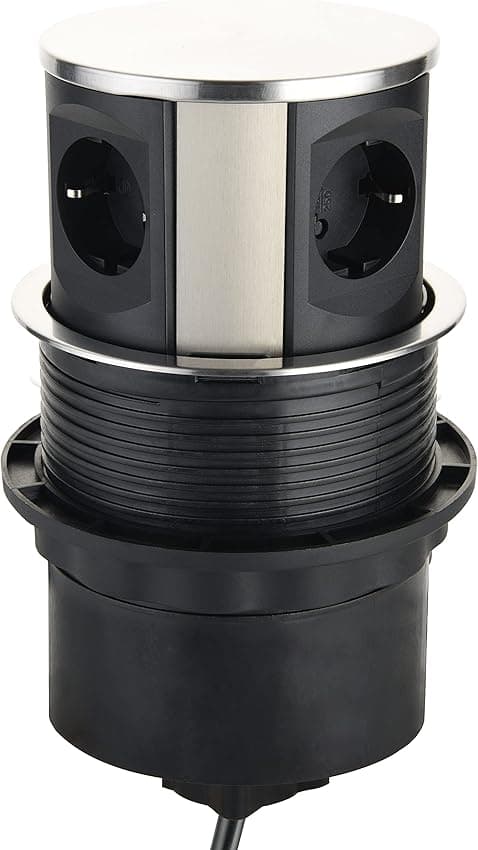 Thumbnail 2 de Electraline 62571 Enchufe emergente 3 Schuko, 2 USB