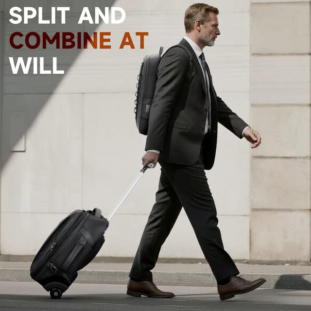 Thumbnail 6 de SWICKY RICOOI 2-in-1 Reiserucksack mit Rollen (50L) und 17,3" Laptopfach – Handgepäck mit USB‑C-Anschlüssen