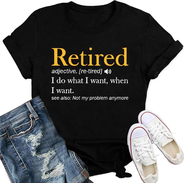 Detalle de Qskall Retirement T-Shirts for Women – Grandma Retired Tee with Funny Slogan