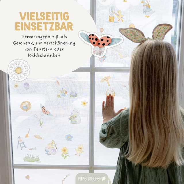 Thumbnail 4 de Papierdrachen Fensteraufkleber Osterhasenwelt 6 Bögen