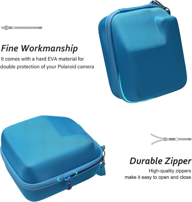 Detalle 2 de XANAD Tasche für Kamera – kompatibel mit Polaroid Now Gen 3 / Now Gen 2 / Polaroid i Type (Blau)