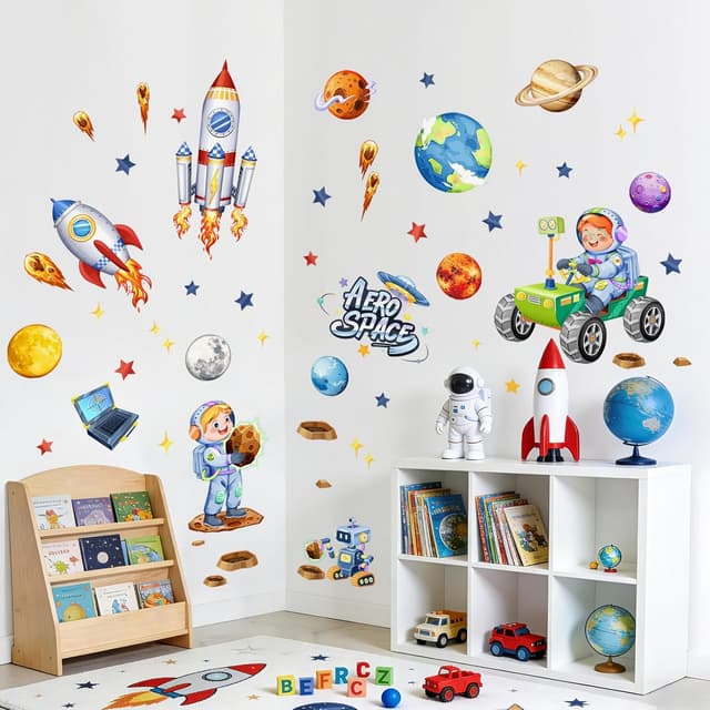 Thumbnail 2 de Supzone Outer Space Rockets Wall Stickers