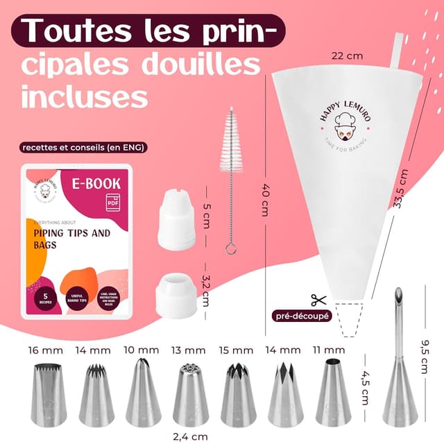 Thumbnail 2 de Happy Lemuro Poche à douille 40 cm 🍰