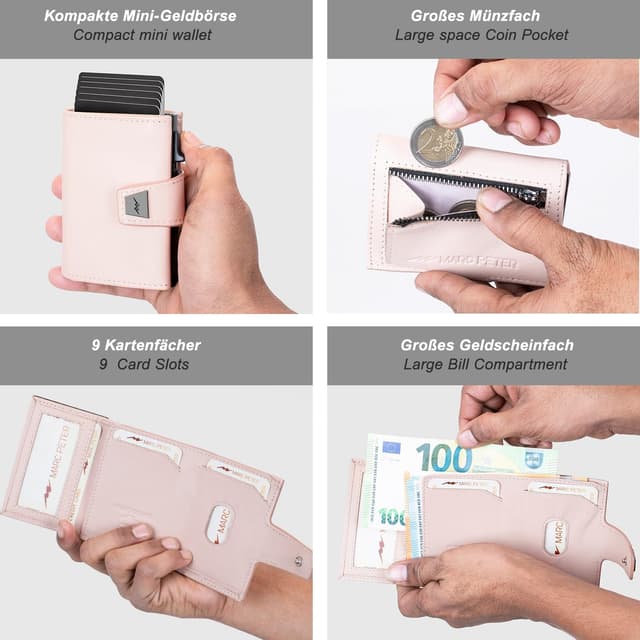 Thumbnail 3 de Marc Peter Geldbörse Herren Leder Portmonee 9,6×7×2 cm