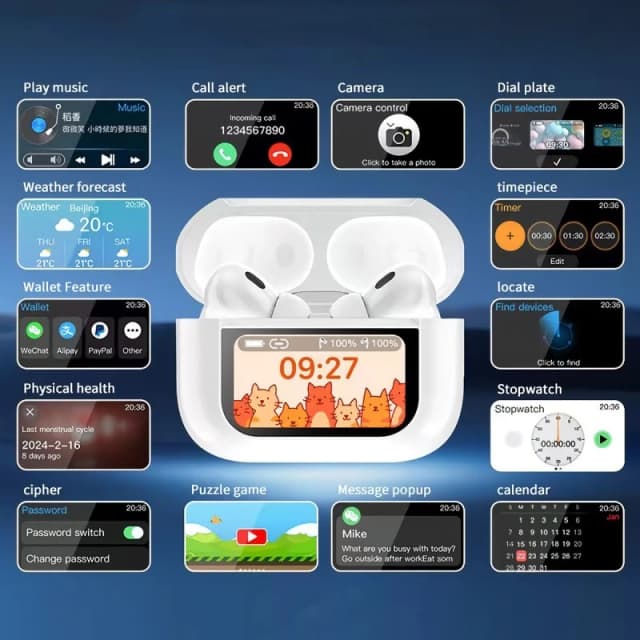 Detalle de Klack Z90 Pro Auriculares Bluetooth con cancelación de ruido 40 h