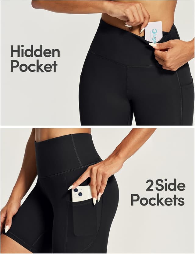 Detalle de IUGA Women’s 6" Biker Shorts with Tummy Control and Pockets