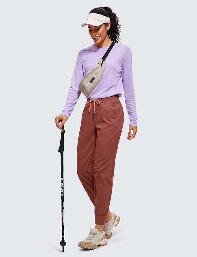 Detalle de CRZ YOGA Donna pantaloni jogger con coulisse in vita e tasche laterali