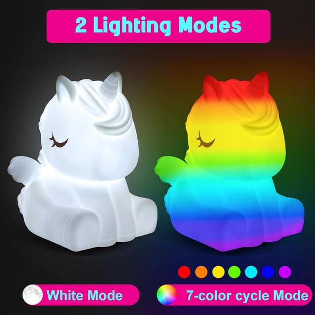 Detalle de EPUMP DIY-Einhornlampe zum Bemalen mit 2 Lichtmodi (wiederaufladbar, 1.200-mAh-Akku)