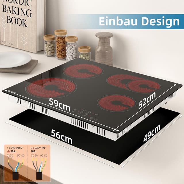 Thumbnail 4 de WEHIMO Glaskeramikkochfeld 7200W 4 Zonen