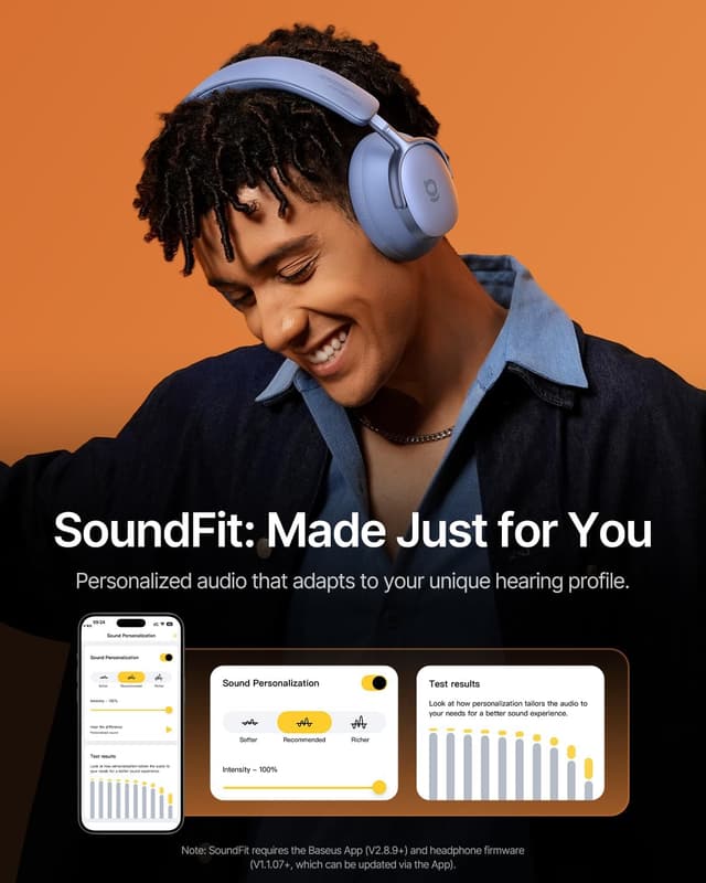 Detalle de Baseus Inspire XH1 ANC Headphones 100H