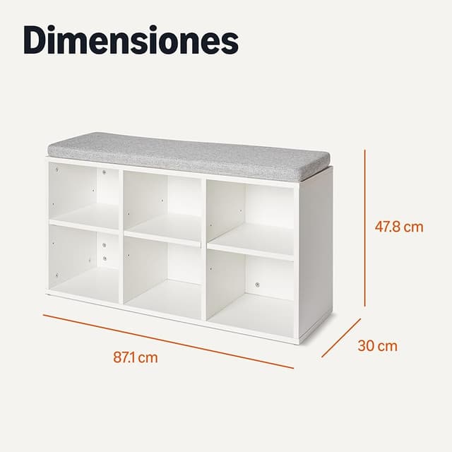 Thumbnail 6 de Amazon Basics Banco para guardar zapatos 87 x 30 x 48 cm