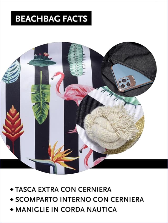 Detalle 2 de Borsa da spiaggia DonDon 58 x 38 x 18