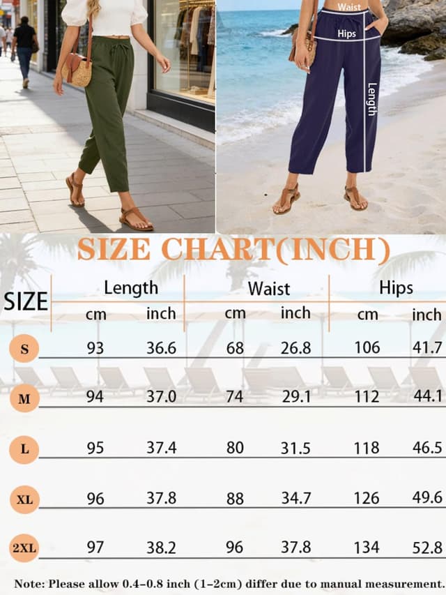 Thumbnail 6 de Enjyam women’s cropped barrel-leg trousers (olive green, XXL)