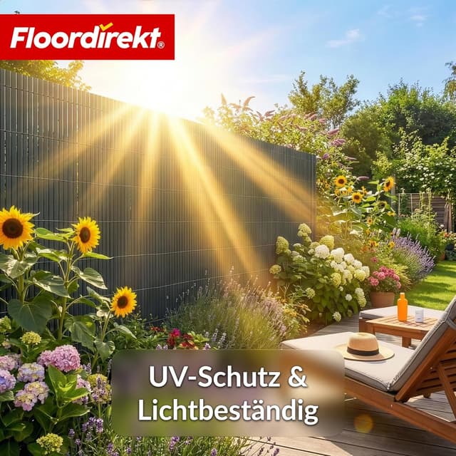 Thumbnail 6 de Floordirekt PVC Sichtschutzmatte 100 x 300 cm in Grau – Wind- und Sichtschutz für Garten, Balkon & Terrasse