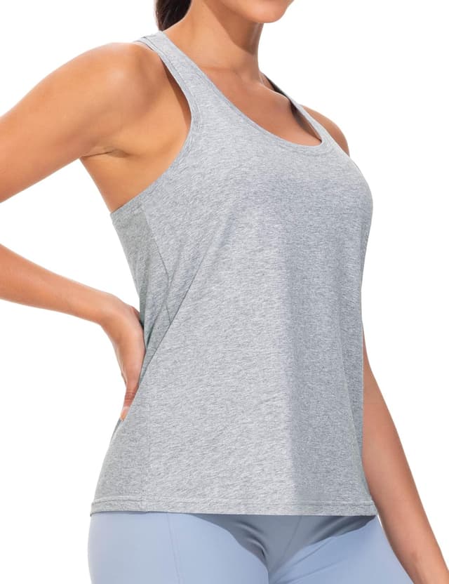 Detalle de THE GYM PEOPLE Débardeur d’entraînement dos nageur sans manches pour femme