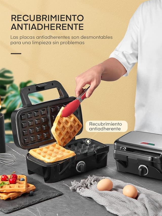 Thumbnail 8 de Gofrera 3 en 1 de Acero Inoxidable con Platos Extraíbles 🍽