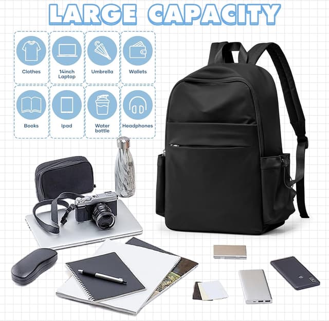 Thumbnail 4 de WEPLAN sac à dos scolaire et collège imperméable 45 × 34 × 14 cm avec poche antivol