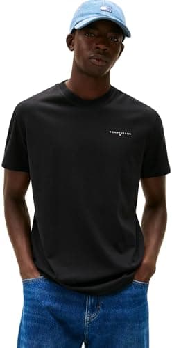 Detalle de Tommy Jeans TJM Slim Linear SS: camiseta para hombre en pack de 2 (negro y azul marino) talla XXL