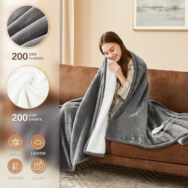 Detalle 2 de Homemate Heated Blanket 50x60 Electric Throw