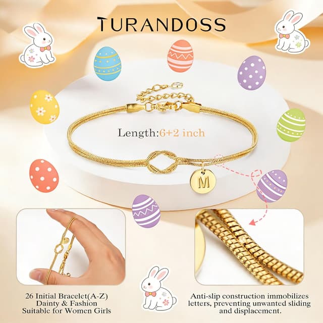 Detalle de Turandoss Love-Knot-Armband Damen vergoldet (14K) – Geschenk zu Ostern