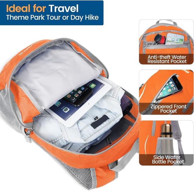 Detalle de ZOMAKE sac à dos pliable 25L ultra léger