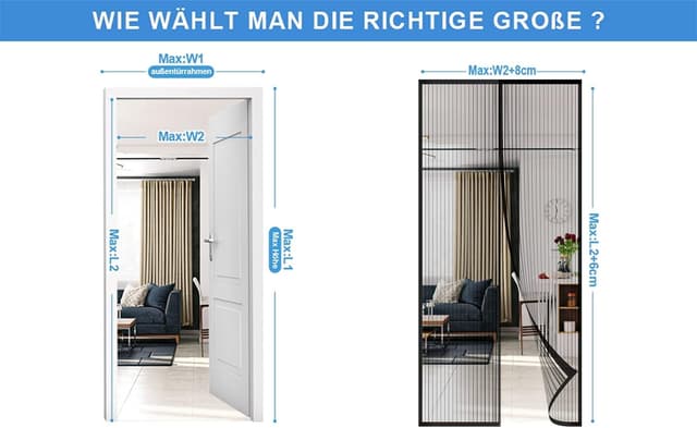 Thumbnail 5 de DIKER Fliegengitter Magnet Tur Balkontür