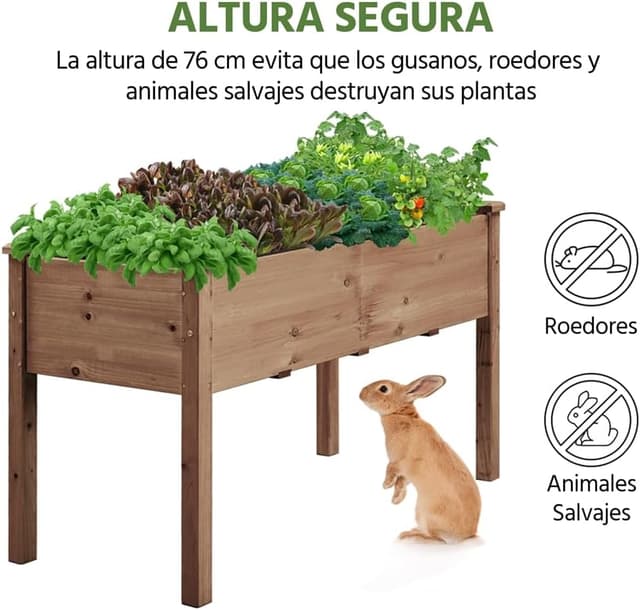 Thumbnail 6 de Yaheetech Huerto Urbano Macetero Rectangular 121x60x76 cm